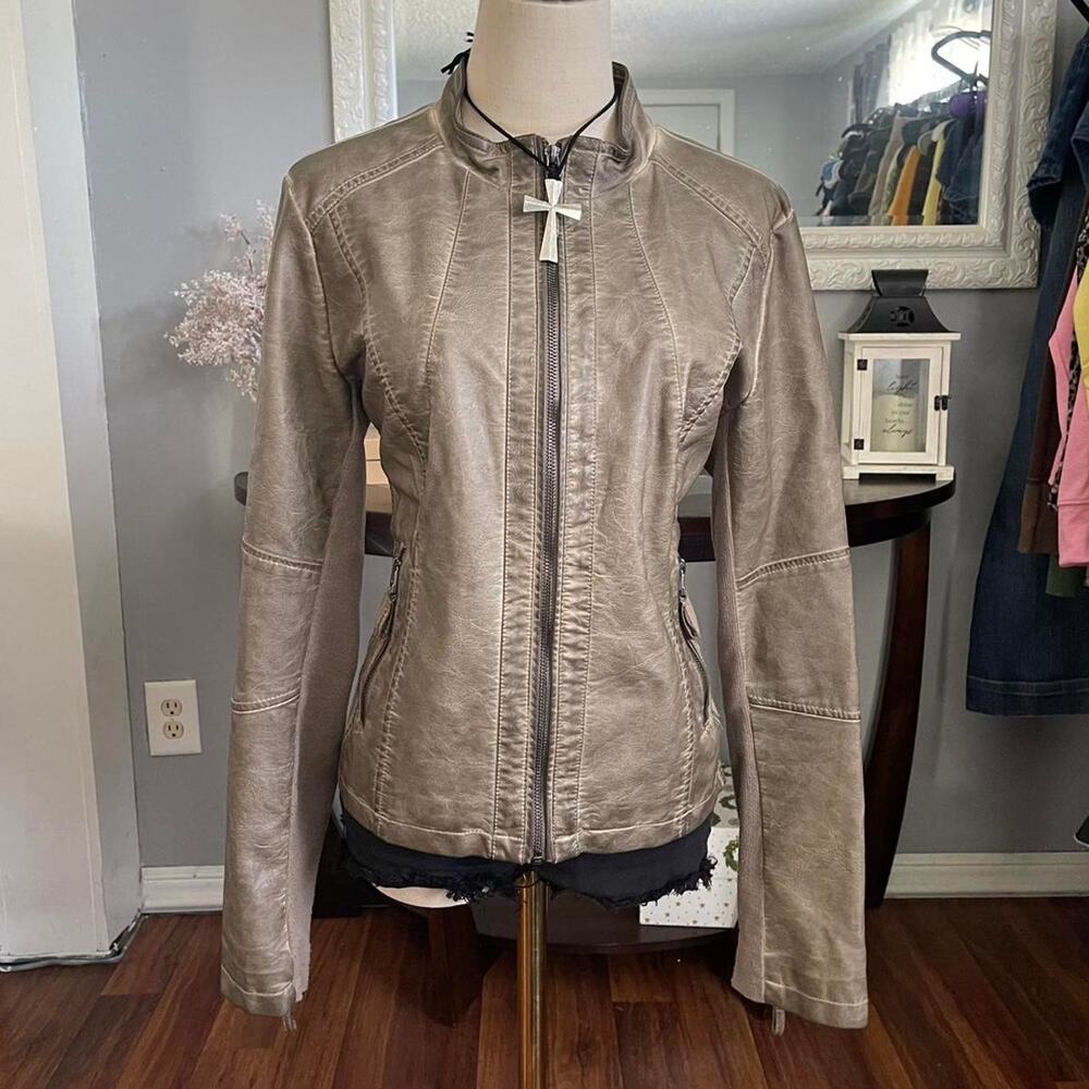 Y2k fitted leather jacket